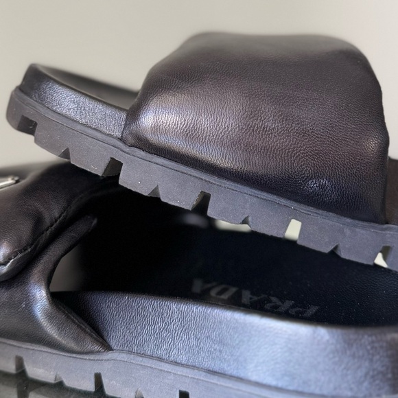 EUC Prada Soft Padded Nappa Leather Slides $1,020 36.5 - Picture 5 of 14